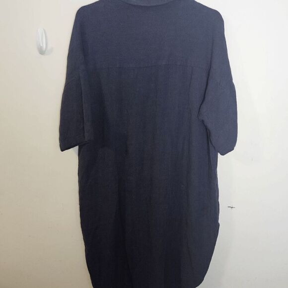 Utcoco Short Sleeve Shirt Dress Women's Blue Size 2XL Loose fitted Beachy Coveru - Picture 2 of 4